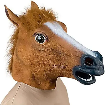 Supmaker Deluxe Novelty Halloween Costume Party Latex Animal Head Mask Horse • £15.34