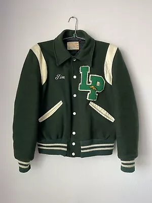 Vintage 70s DeLong Lew Port Track And Field Varsity Wool Jacket Size 38 • $100