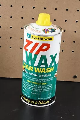 Vintage Turtle Wax Zip Wax Car Wash Metal Can Full Unused • $25