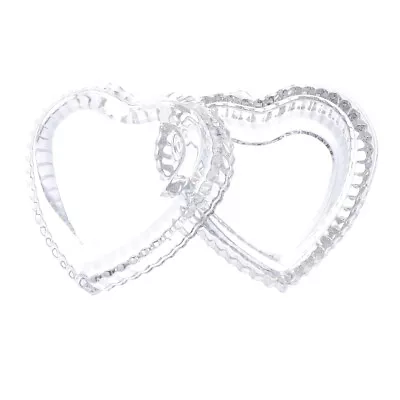 Clear Glass Heart Shaped Candy Jars With Lids For Party Wedding Jewelry-RP • £11.99