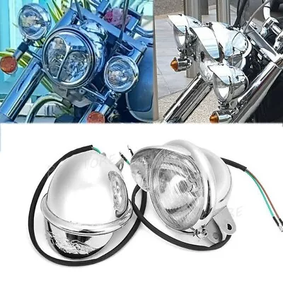 Bullet Visor Fog Passing Headlight For Yamaha V Star 650 950 1100 Custom Classic • $36.43