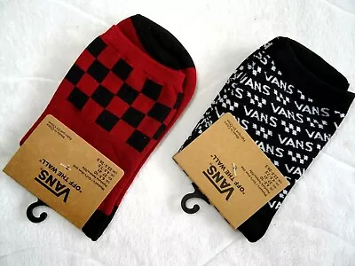 VANS !  Womens Femme UK Foot 4.5-7.5 Deep Red Or Black 37-41 Ankle Socks • £12.99