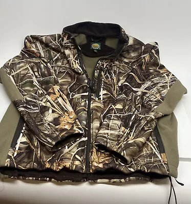 Mens Cabelas Advantage Max 4HD Camo Fleece Full Zip Jacket Size  Large • $37.80