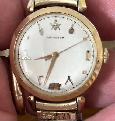 Vintage Hamilton Gold Filled Masonic Watch / Spiedel Flex Band  • $250