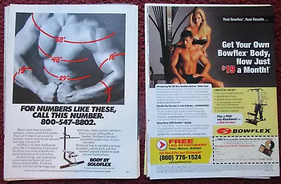 Lot Of 20 Different Fitness Body Building Machine Print Ads ~ SoloFlex & Bowflex • $10.95