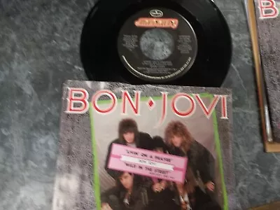 Bon Jovi 45 Record Picture Sleeve Title Strip 4 Juke Box/very Good • $4.50