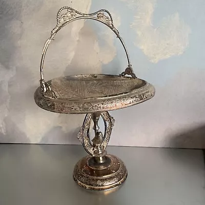 Vintage Cromwell Plate - Quadruple Silver Plate  Pedestal Brides Basket • $125