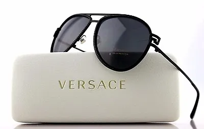 $299.95 • Buy RARE Genuine VERSACE Black Diamonte Crystal Aviator Sunglasses VE 2171B 1256 87