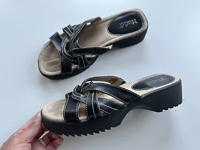 Vintage 90s Mudd Strappy Wedge Slip On Chunky Platform Sandals Epoch Size 9 • $60