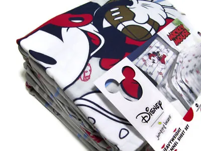 Disney Mickey Sports Football Baseball Flannel Brushed Cotton Twin Sheet Set New • $31.19