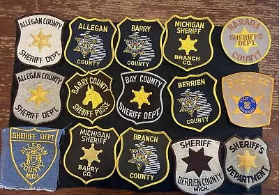 Vintage Obsolete State Of Michigan Sheriff’s Patches Mixed  Lot Of 15 Item 270 • $12.59