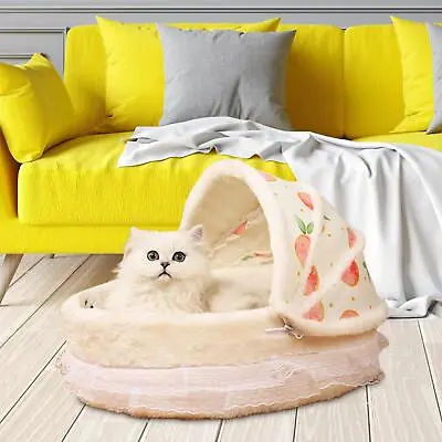 Hooded Cave Cat Bed Dog Tent Soft Kiteen Blanket Puppy Nest Warm Pet House • £14.90