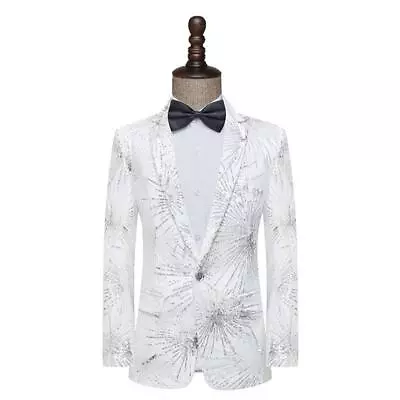 Men's Performance Dress Blazer Slim Fit One Button Wedding Formal Fashion Coats • $73.32