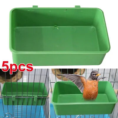 £9.22 • Buy 5PCS Food Container Feeder Cup Hanging Cup Bird Cage Parrot Holder Water Bowl