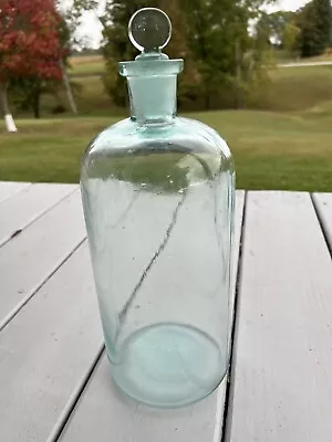 Vintage 1900’s Apothecary JT Baker Chemical Co Blue Glass Bottle With Stopper • $140