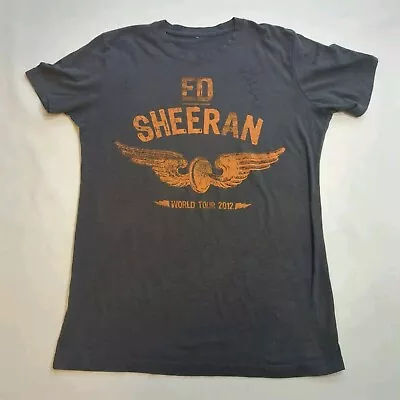 Ed Sheeran Concert T Shirt Size Small Gray Band Tee 2012 World Tour *See Descrip • $9.50