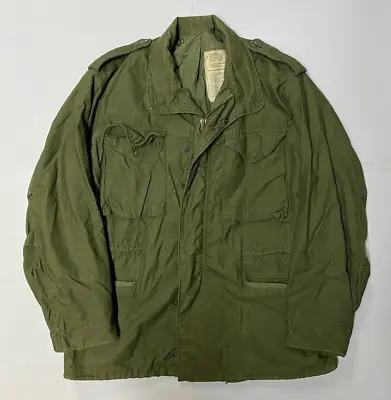 Vintage US Army Field Jacket M65 Mens Medium Reg Green Canvas Alpha 70s Vietnam • $134.99