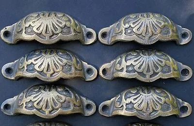 $38.95 • Buy 6 Apothecary Drawer Cup Pulls Handles Ant. Victorian Style Solid Brass 3 C. #A2