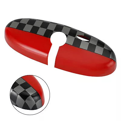 Black/Grey Checkered Red Rear View Mirror Cover For BMW MINI Cooper R55 R56 R57 • $21.89