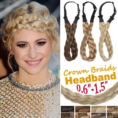 Womens Braided Synthetic Hair Plaited Fishtail Elastic Head Alice Band Hairband • £8.61