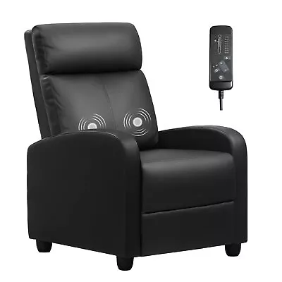 Recliner Chair Leather Modern Single Reclining Sofa Home Theater Seating Black • $162.94