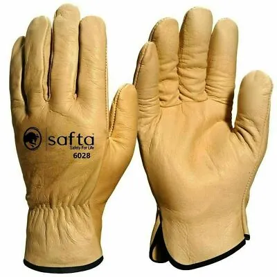 Work Safety Leather Gloves Truck Driver HGV Glove Work General Lift High Quality • £6.99