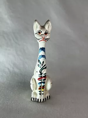 Vintage Hand Painted Long Neck Cat 4” Tall • $8