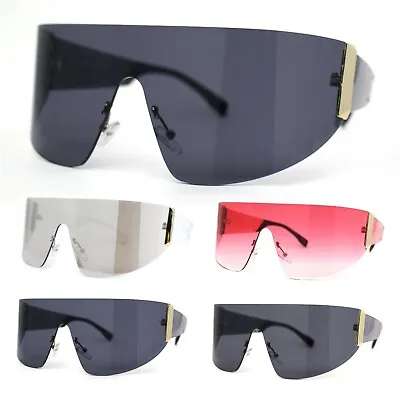 $13.95 • Buy Slick Curved Futuristic Minimal Oversized Shield Sunglasses