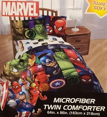 Marvel Dc Comics Reversible Twin Comforter~new~spiderman Ironman Hulk. Cpt A • $59.99