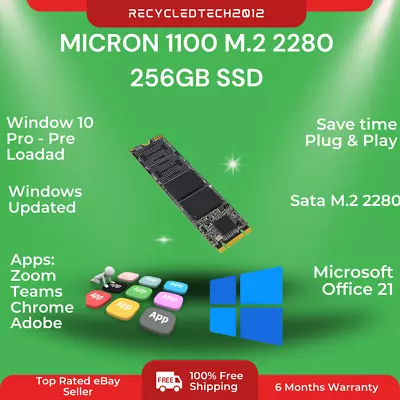 Micron 1100 M.2 2280 256GB SSD - Ready-to-Run With Pre-Loaded Setup • £29.99