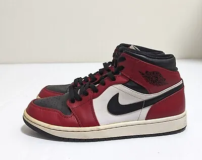 Air Jordan 1 Mid Chicago Toe Shoes Mens US10 554724-069 • $120