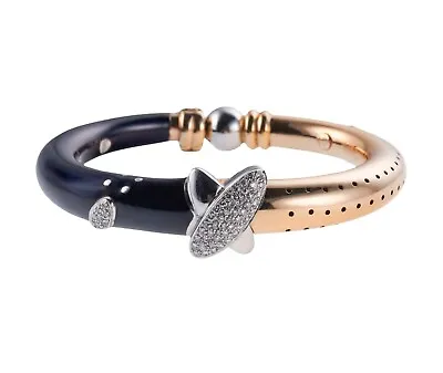 La Nouvelle Bague 18k Gold Silver Diamond Enamel Bracelet • $2300