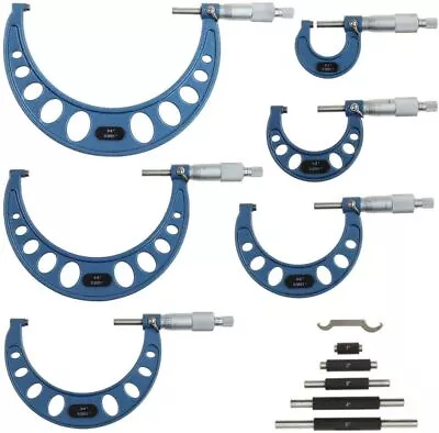 6PCS Outside 6  Micrometer Set 0-1 /1-2 /2-3 /3-4 /4-5 /5-6  0.0001  Precision • $96