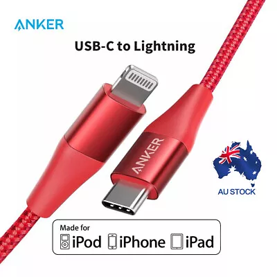 $28.01 • Buy Anker USB C To Lightning Cable(0.9m)Powerline+ II USB Cable For IPhone Red