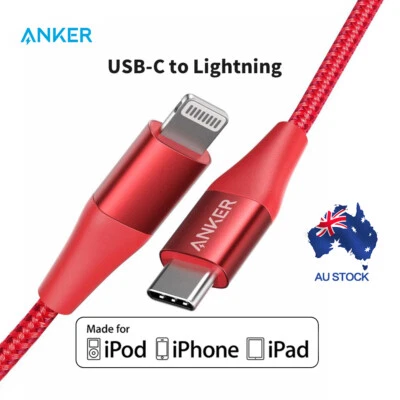 $29.95 • Buy Anker USB C To Lightning Cable(0.9m)Powerline+ II USB Cable For IPhone Red