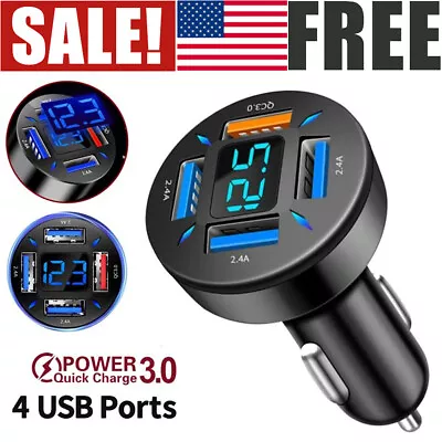 Universal 4-Port USB Car Charger 12V Lighter Socket Adapter Plug Fast Charging • $6.77