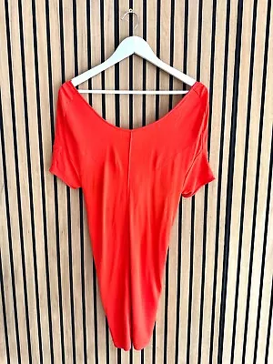 £59 • Buy Acne Coral Slinky Mini Dress Open Knot Back 34 Uk 6