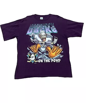 Vintage 1993 Salem Sportswear Mighty Ducks On The Pond Disney Shirt - Size XL • $109.99