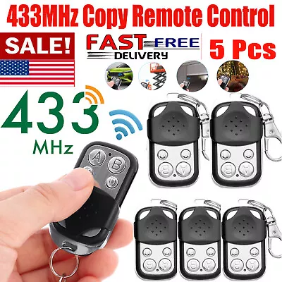 5Pcs 433mhz Universal Cloning Remote Control Electric Garage Door Opener Key Fob • $12.78