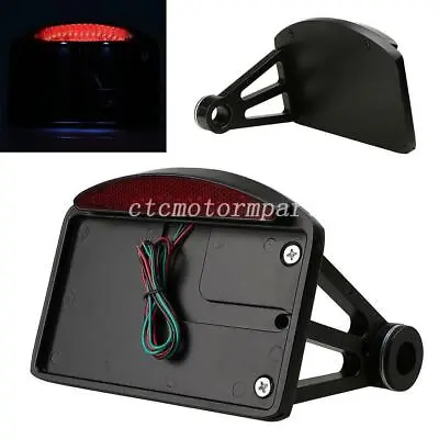 Black Vertical License Plate Holder Bracket Tail Light For Harley Sotail Fatboy • $38.52