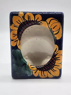 Vintage Talavera Pottery Free Standing Picture Frame Sunflower 3.5x4.5  • $15