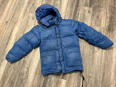 Vintage 70’s Blue Down Puffer Ski Jacket Styled By Jones Men’s Small Made In USA • $35