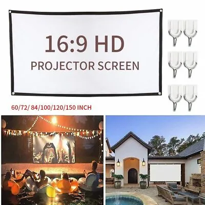 Foldable Projector Screen 16:9 HD Portable Outdoor Home Cinema Theater 3D Movie • $8.73