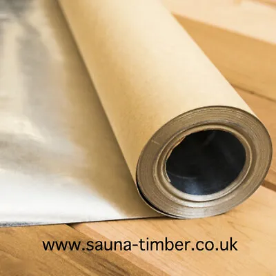 Vapour Barrier Membrane For Sauna Walls Aluminium Foil 30m2 Made In Finland  • £42.25