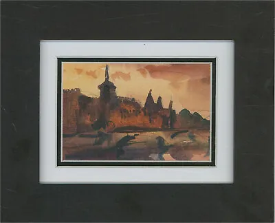 Peter Collins ARCA - Framed Contemporary Watercolour Paris At Dusk • £105.23