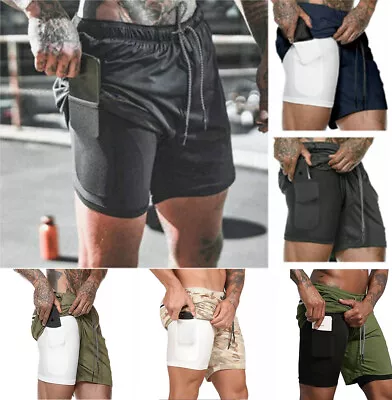 Men's Sports Training Running Bodybuilding Workout Fitness Shorts Gym Pants Work • $11.99