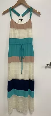 C LUCE Maxi Beachy Lace Overlay Strappy Dress Size M Medium • $38.50