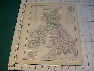 Vintage Original 1866 Mitchell Map: GREAT BRITAIN IRELAND # 30 Aprox 10 X 12  • $79.93