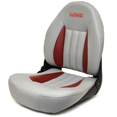 Lowe Boat Folding Fishing Seat | Gray Red Black 18 X 20 X 24 Inch • $190.23