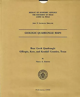 Geologic Map: Bear Creek Quadrangle Texas • $12.89